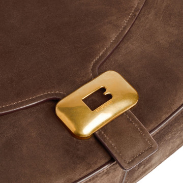 Visuel 6 : Collection Balenciaga Bordeaux | Sac Clicca medium en veau velours muscade| Sac de Luxe Parenthese Bordeaux