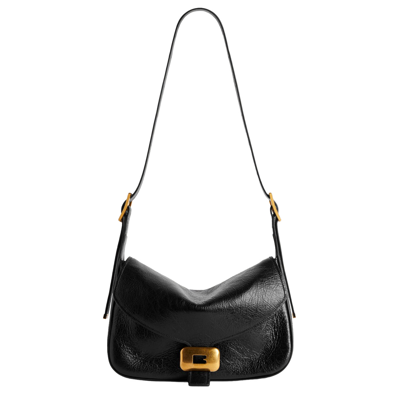 Visuel 3 : Collection Balenciaga Bordeaux | Sac Clicca medium en cuir d'agneau Arena noir| Sac de Luxe Parenthese Bordeaux