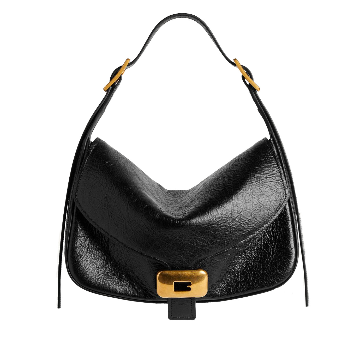 Visuel 1 : Collection Balenciaga Bordeaux | Sac Clicca medium en cuir d'agneau Arena noir| Sac de Luxe Parenthese Bordeaux