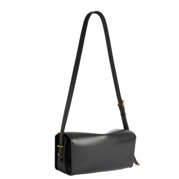 Visuel 3 : Collection Balenciaga Bordeaux | Sac Le 7 en cuir noir et veau velours muscade| Sac de Luxe Parenthese Bordeaux