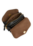 Visuel 4 : Collection Balenciaga Bordeaux | Sac Le 7 en cuir noir et veau velours muscade| Sac de Luxe Parenthese Bordeaux