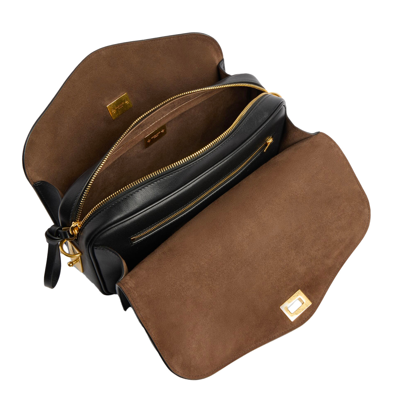 Visuel 4 : Collection Balenciaga Bordeaux | Sac Le 7 en cuir noir et veau velours muscade| Sac de Luxe Parenthese Bordeaux
