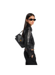 Visuel 5 : Collection Balenciaga Bordeaux | Sac Le 7 en cuir noir et veau velours muscade| Sac de Luxe Parenthese Bordeaux