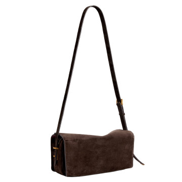 Visuel 3 : Collection Balenciaga Bordeaux | Sac Le 7 en veau velours moka et cuir nappa rubis| Sac de Luxe Parenthese Bordeaux