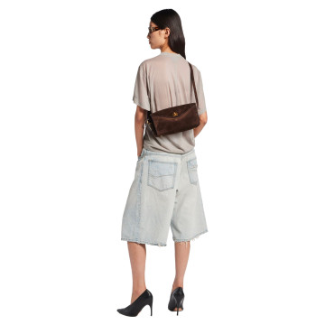 Visuel 5 : Collection Balenciaga Bordeaux | Sac Le 7 en veau velours moka et cuir nappa rubis| Sac de Luxe Parenthese Bordeaux