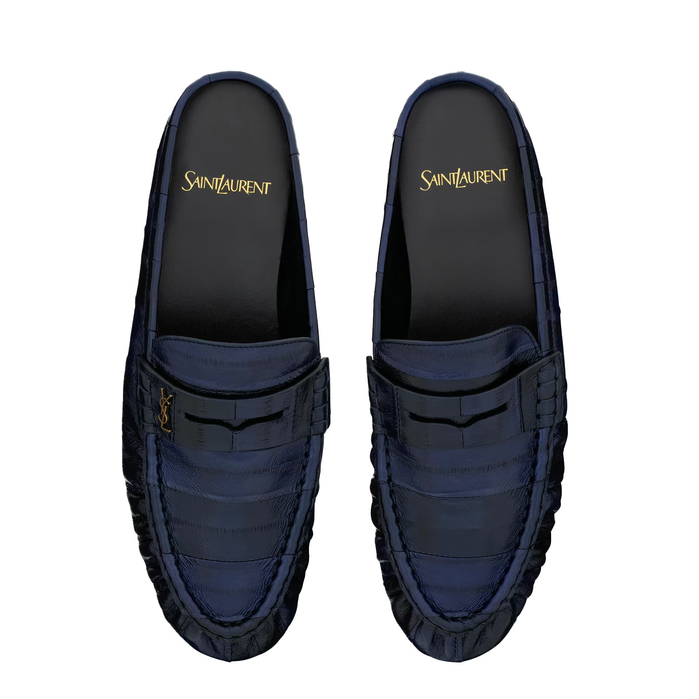 Visuel 2 : Collection Saint Laurent Bordeaux | Chaussures Loafer en cuir souple marine| Sac de Luxe Parenthese Bordeaux