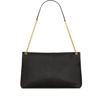 Visuel 3 : Collection Saint Laurent | Sac enveloppe large en cuir noir | Boutique Parenthese Bordeaux