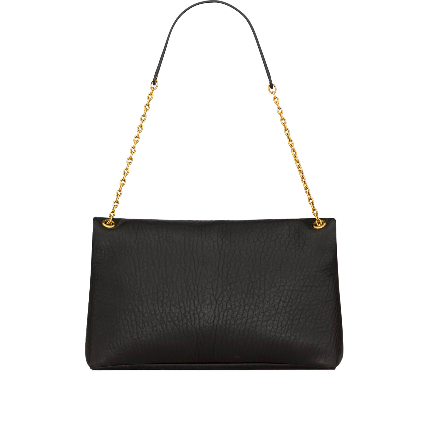 Visuel 3 : Collection Saint Laurent | Sac enveloppe large en cuir noir | Boutique Parenthese Bordeaux