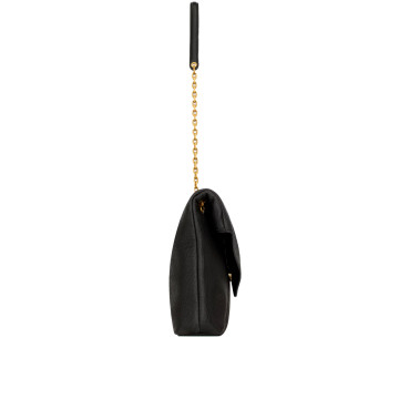 Visuel 4 : Collection Saint Laurent | Sac enveloppe large en cuir noir | Boutique Parenthese Bordeaux