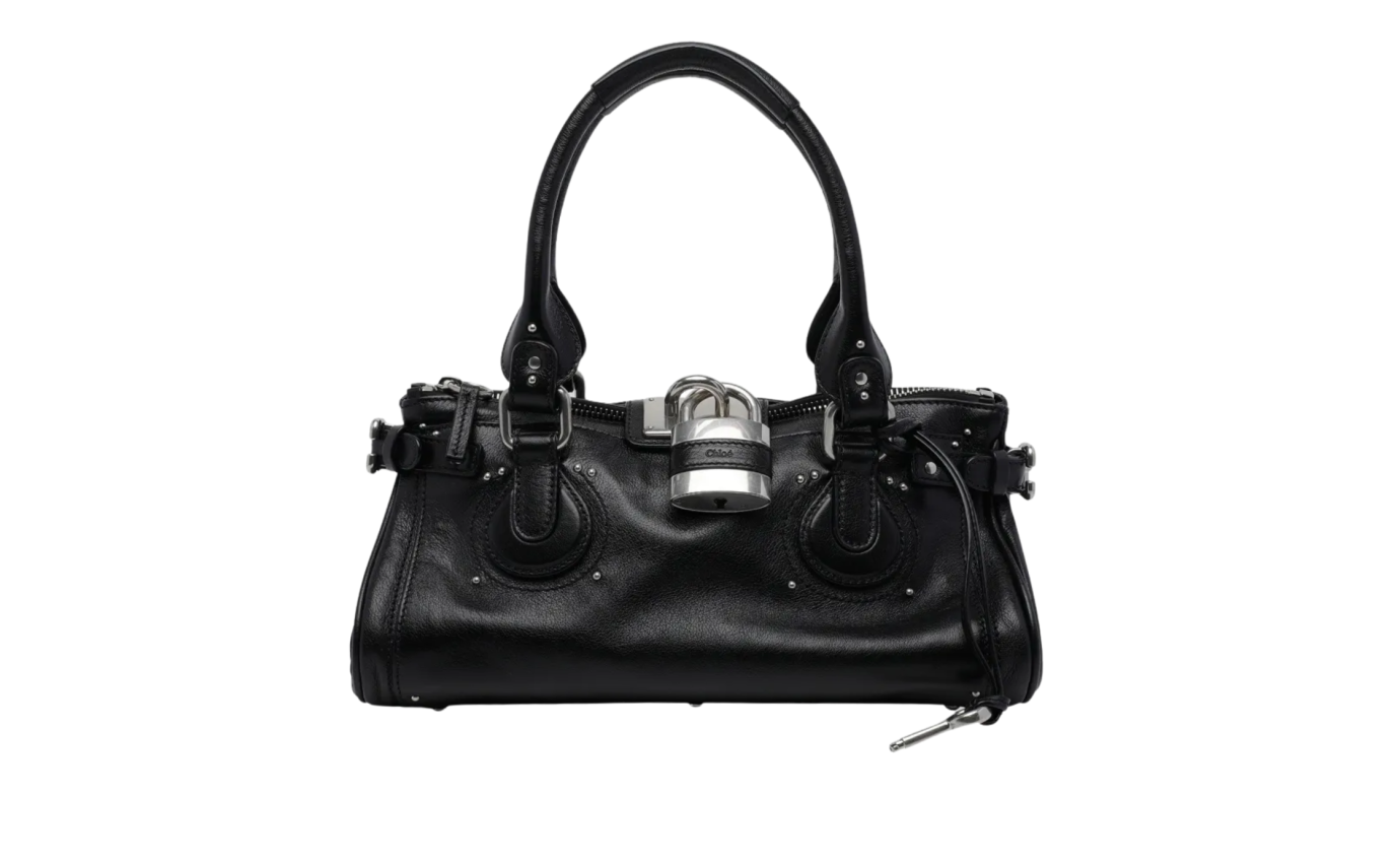 Visuel 1 : Chloé Sac Paddington en cuir noir argent| Boutique de sacs de Luxe Parenthese
