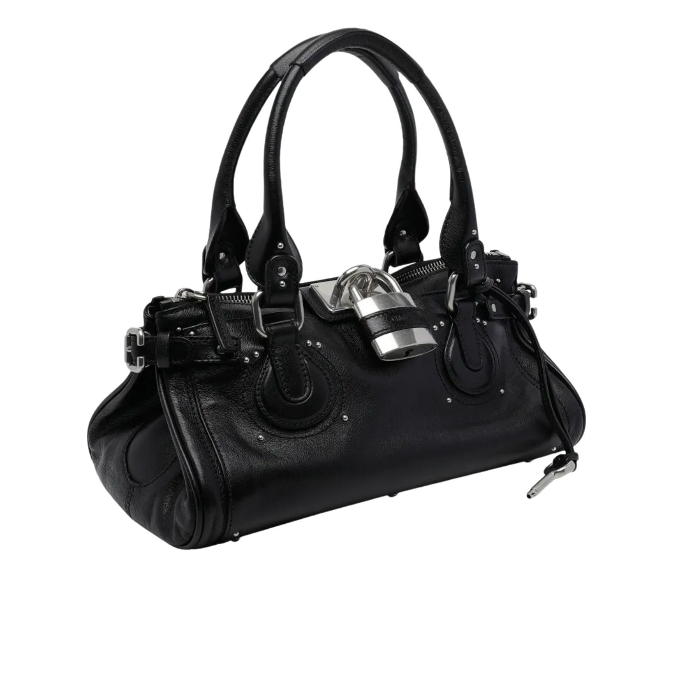 Visuel 2 : Chloé Sac Paddington en cuir noir argent| Boutique de sacs de Luxe Parenthese