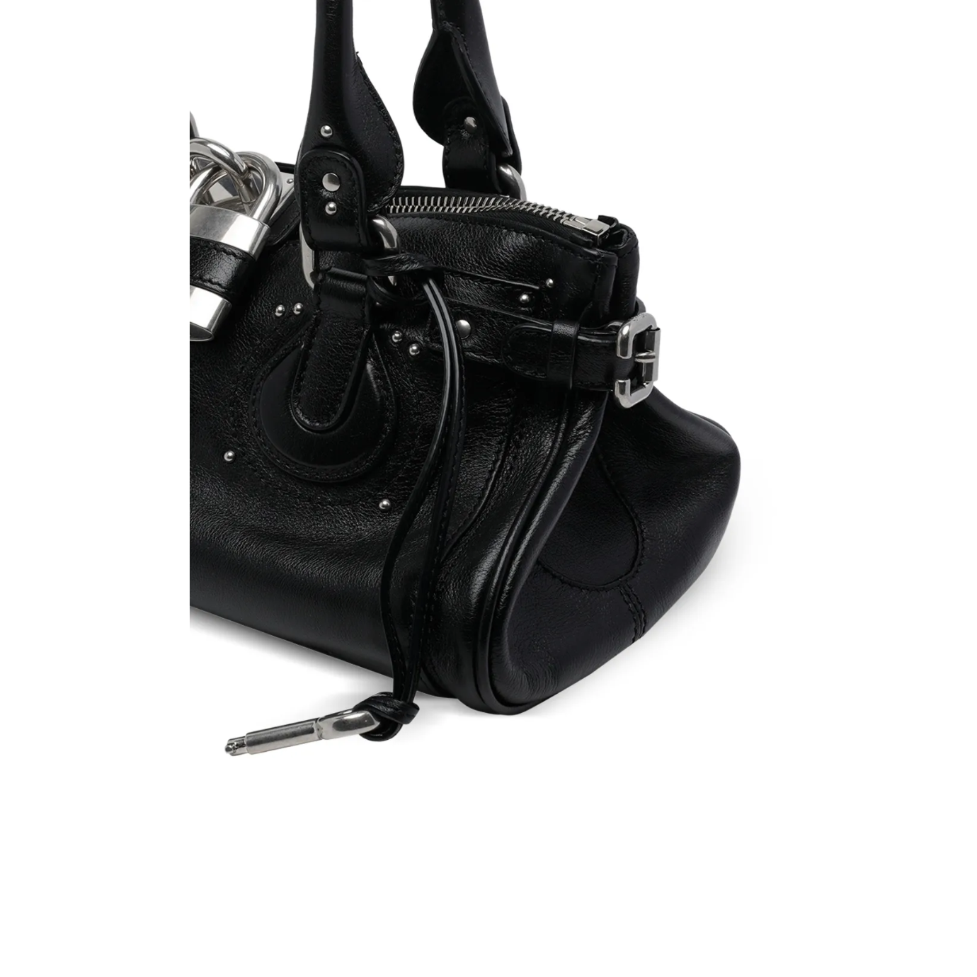 Visuel 4 : Chloé Sac Paddington en cuir noir argent| Boutique de sacs de Luxe Parenthese