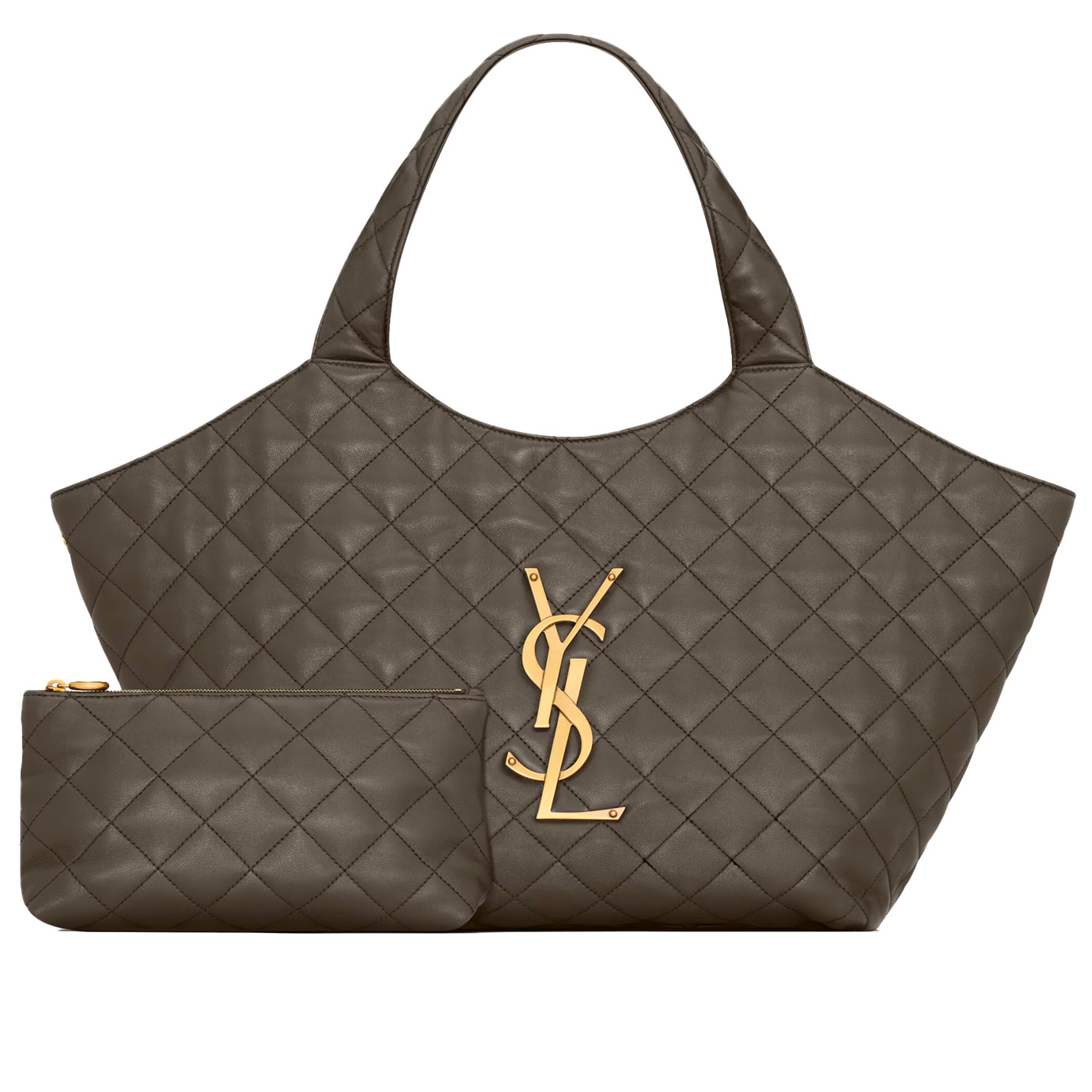 Visuel 3 : Saint Laurent | Sac icare médium en cuir matelassé kaki | Boutique Parenthese Bordeaux