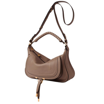 Visuel 2 : Chloé | Sac Marcie small en cuir deep taupe | Boutique Parenthese Bordeaux