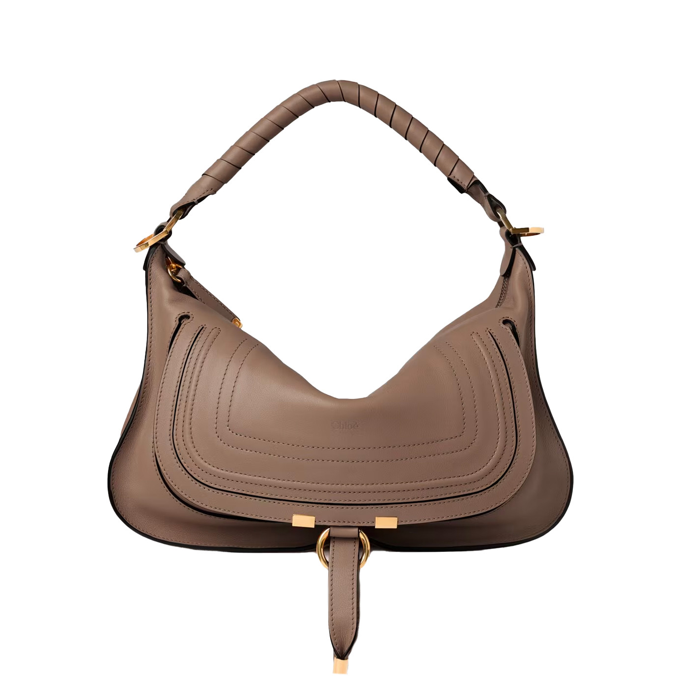 Visuel 1 : Chloé | Sac Marcie small en cuir deep taupe | Boutique Parenthese Bordeaux