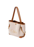Visuel 2 : Chloé| Cabas Clover en toile et cuir brown | Boutique Parenthese Bordeaux