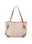 Visuel 3 : Chloé| Cabas Clover en toile et cuir brown | Boutique Parenthese Bordeaux