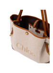 Visuel 4 : Chloé| Cabas Clover en toile et cuir brown | Boutique Parenthese Bordeaux