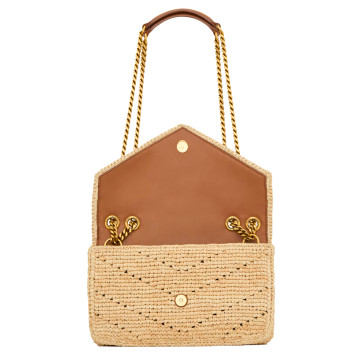 Visuel 5 : Saint Laurent Sac | Loulou small en raphia et bijouterie or | Boutique Parenthese Bordeaux