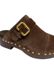 Visuel 3 : Collection Chloé Bordeaux | Chaussures sabot Jeannette en veau velours marron| Boutique Luxe Parenthese Bordeaux