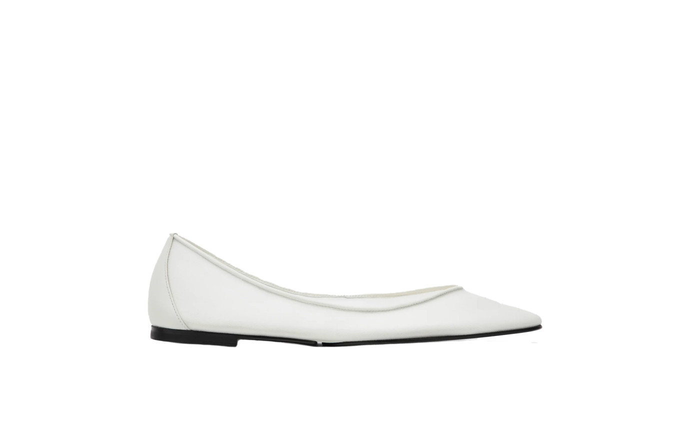 Visuel 1 : Collection Jacquemus Bordeaux | Ballerine Ovalo en cuir blanc| Boutique de luxe Bordeaux
