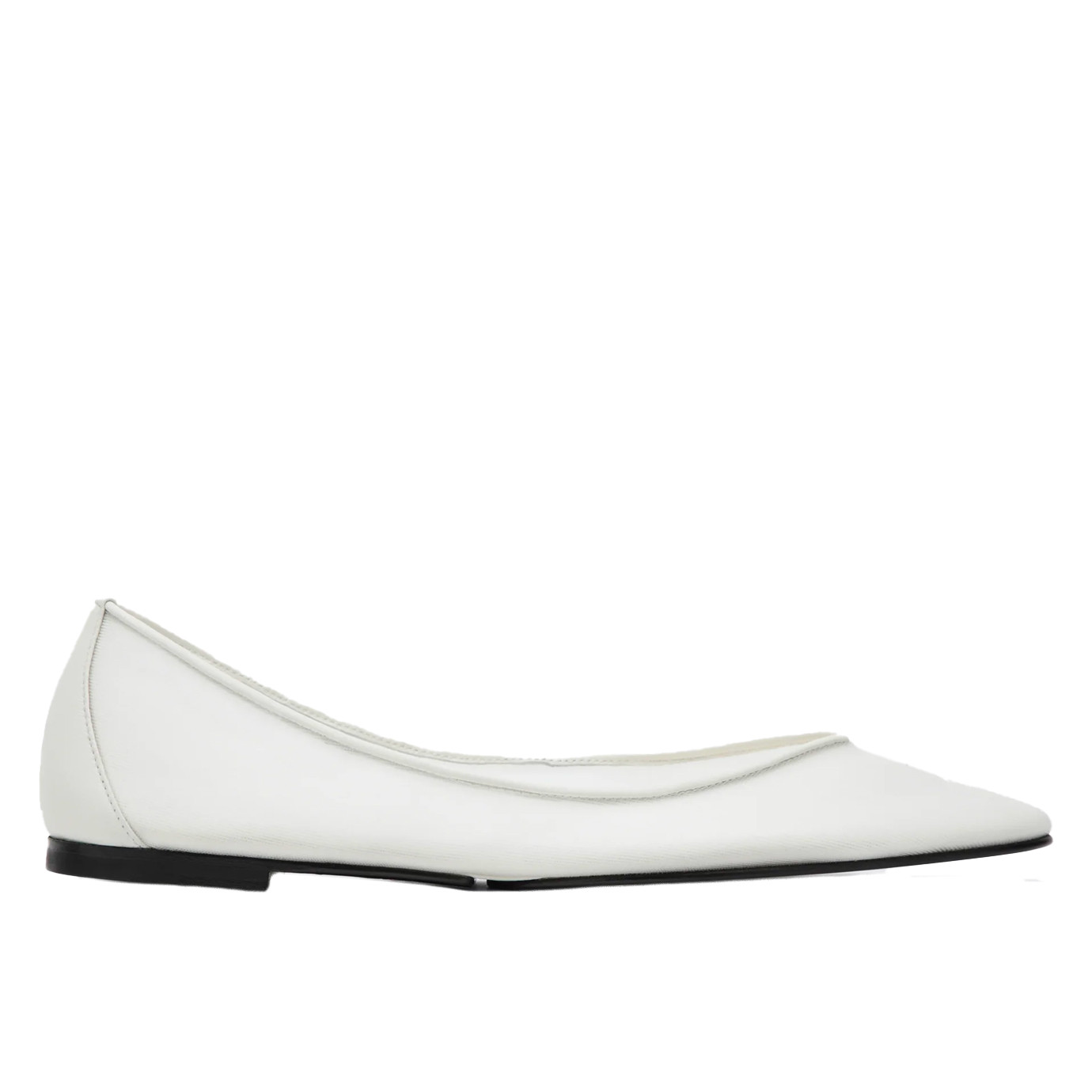Visuel 1 : Collection Jacquemus Bordeaux | Ballerine Ovalo en cuir blanc| Boutique de luxe Bordeaux