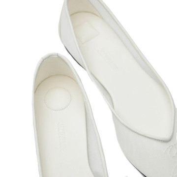 Visuel 3 : Collection Jacquemus Bordeaux | Ballerine Ovalo en cuir blanc| Boutique de luxe Bordeaux