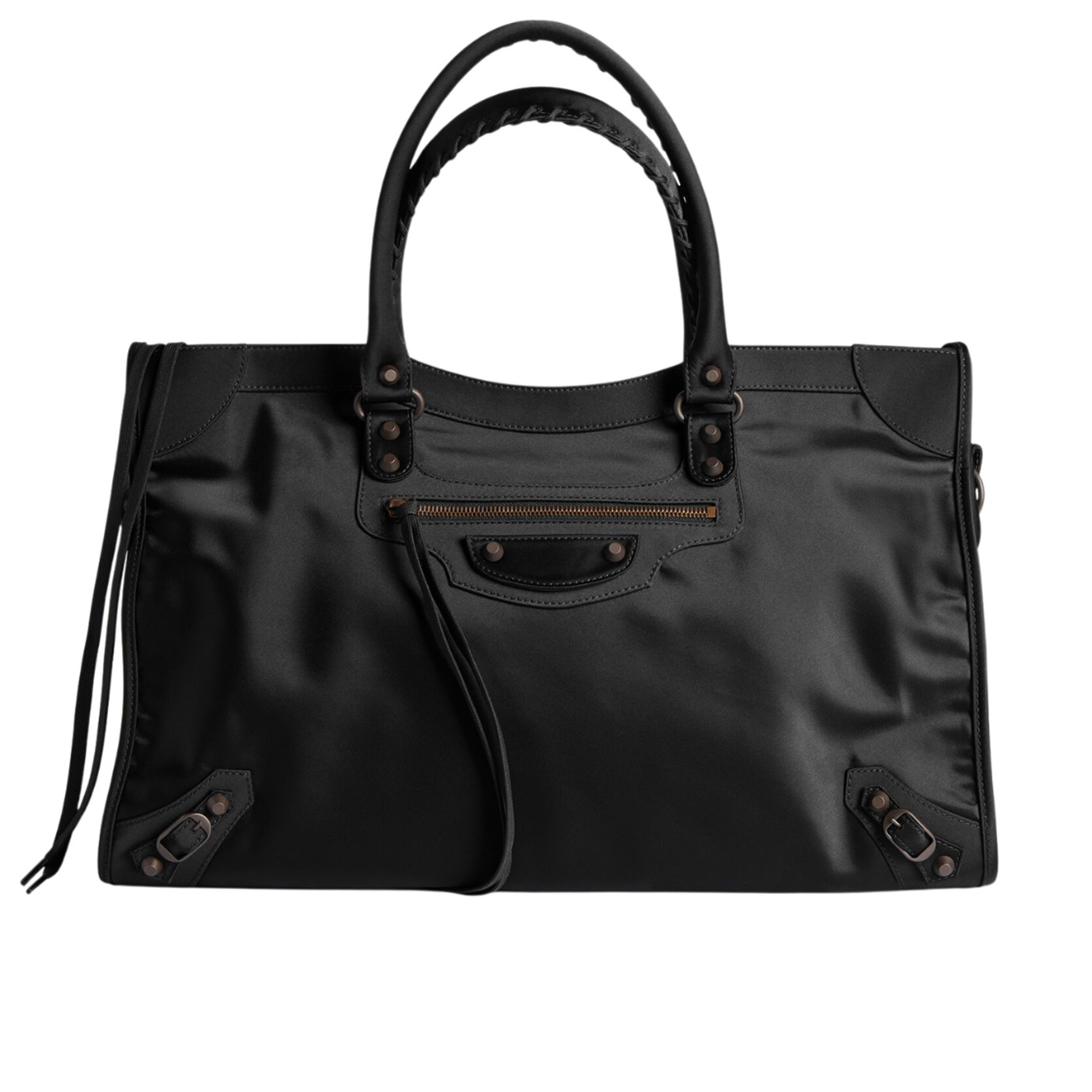 Visuel 1 : Collection Balenciaga Bordeaux | Sac Le City Large Nylon noir| Sac de Luxe Parenthese Bordeaux