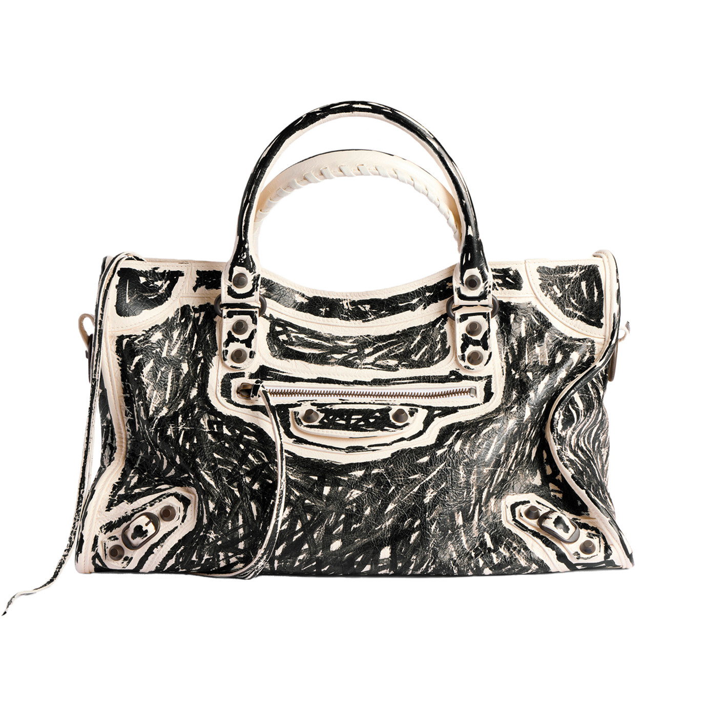 Visuel 1 : Collection Balenciaga Bordeaux | Sac Le City Medium Neige et noir| Sac de Luxe Parenthese Bordeaux