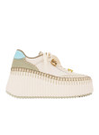 Visuel 1 : Collection Chloé Bordeaux | Sneakers Nama compensée kaki et bleu | Boutique de chaussures de Luxe Parenthese Bordeaux