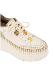 Visuel 3 : Collection Chloé Bordeaux | Sneakers Nama compensée kaki et bleu | Boutique de chaussures de Luxe Parenthese Bordeaux