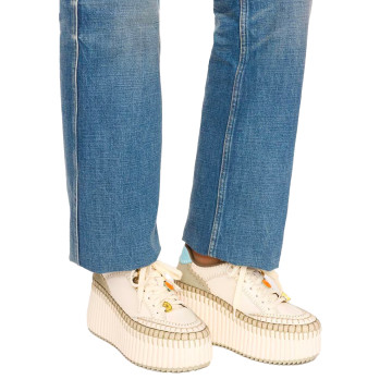 Visuel 4 : Collection Chloé Bordeaux | Sneakers Nama compensée kaki et bleu | Boutique de chaussures de Luxe Parenthese Bordeaux