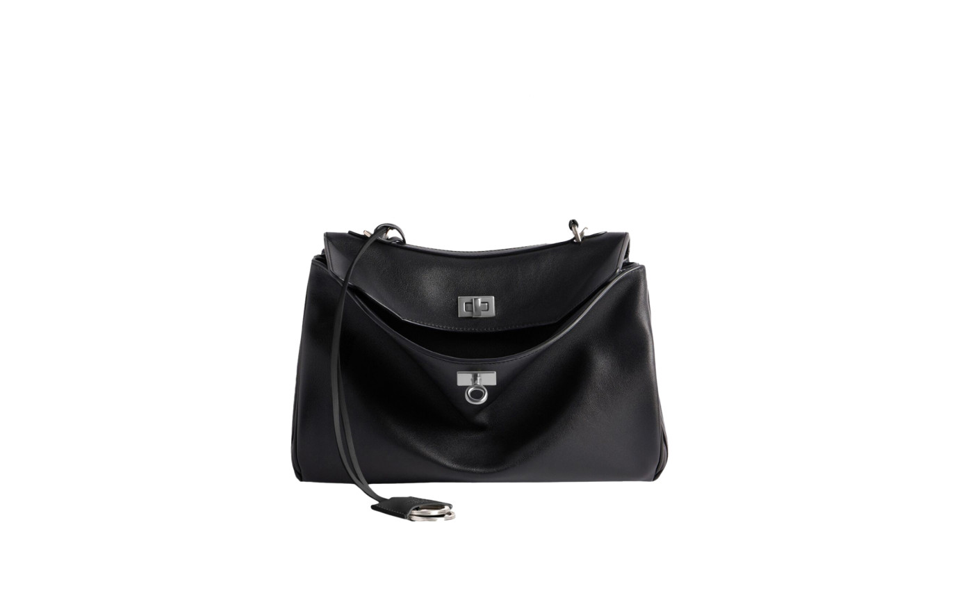 Visuel 1 : Collection Balenciaga Bordeaux | Sac Rodeo small en cuir tan cowboy| Sac de Luxe Parenthese Bordeaux