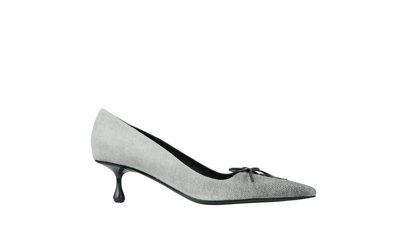 Visuel 1 : Jimmy Choo | Escarpin Scarlett 5 cm en daim façon denim| Boutique Parenthese Bordeaux