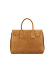 Visuel 3 : Saint Laurent Sac de jour small en suède caramel cognac| Boutique Parenthese Bordeaux