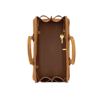 Visuel 5 : Saint Laurent Sac de jour small en suède caramel cognac| Boutique Parenthese Bordeaux