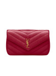 Visuel 1 : Saint Laurent Sac | Loulou medium en cuir rouge et or | Boutique Parenthese Bordeaux