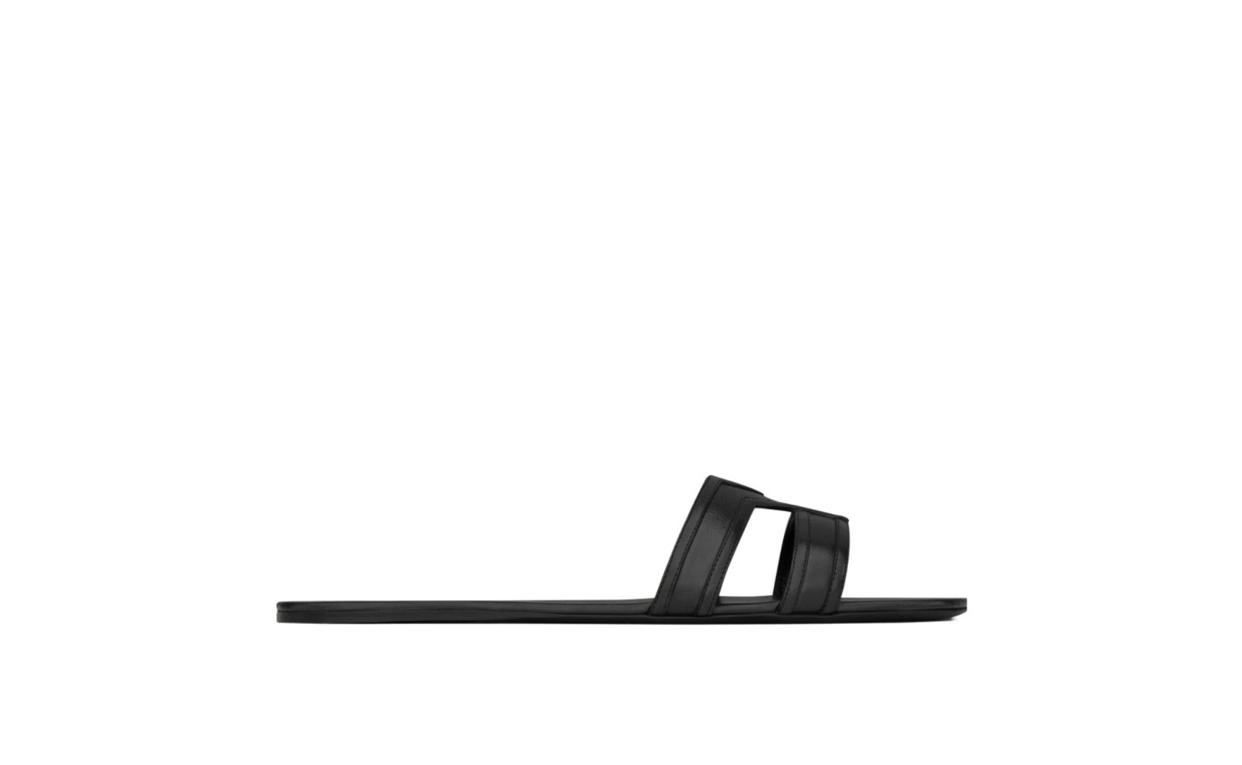 Visuel 1 : Collection Saint Laurent Bordeaux | Mule mabrouka en cuir noir| Boutique Parenthese