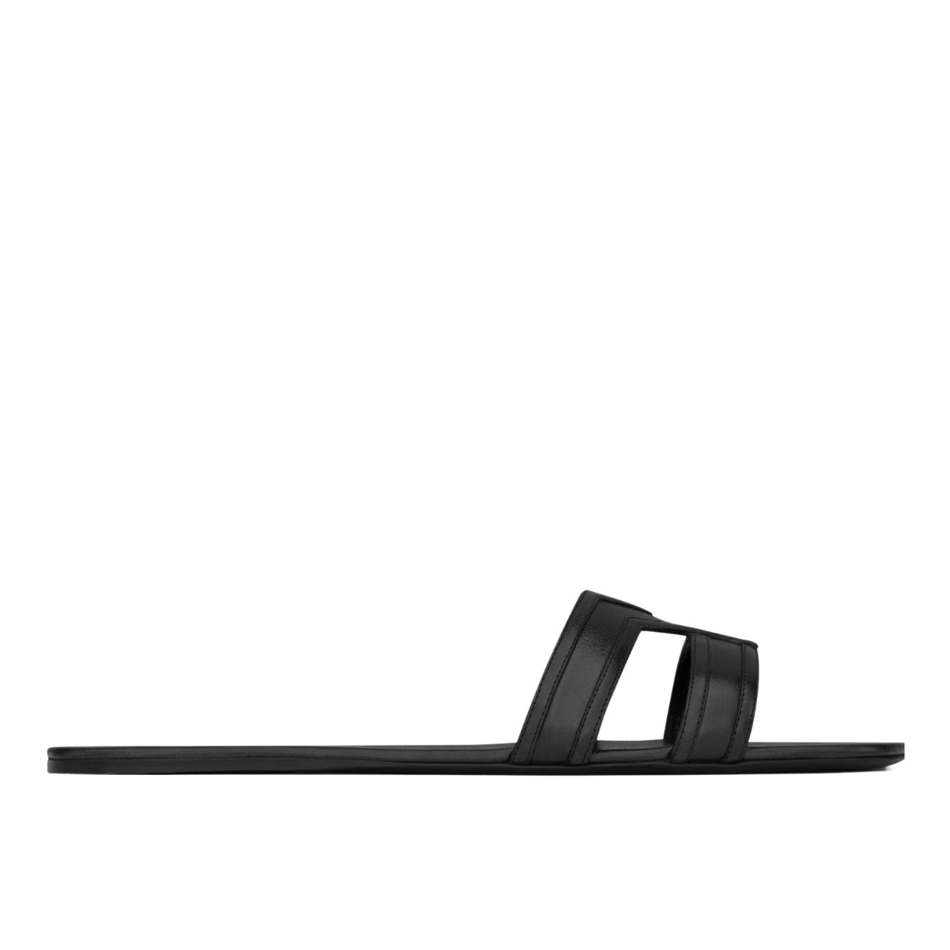 Visuel 1 : Collection Saint Laurent Bordeaux | Mule mabrouka en cuir noir| Boutique Parenthese