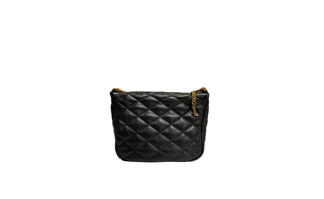 Visuel 1 : Collection Saint Laurent Bordeaux | Sac pochette gaby cuir noir| Boutique Parenthese Bordeaux