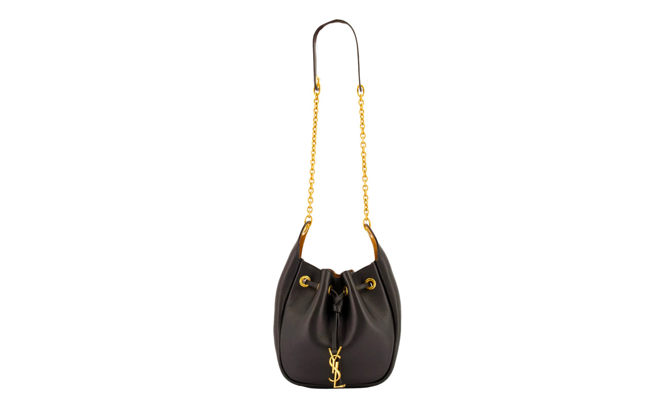 Visuel 1 : Collection Saint Laurent Bordeaux | Sac Supple Bucket en cuir marron| Parenthese Bordeaux