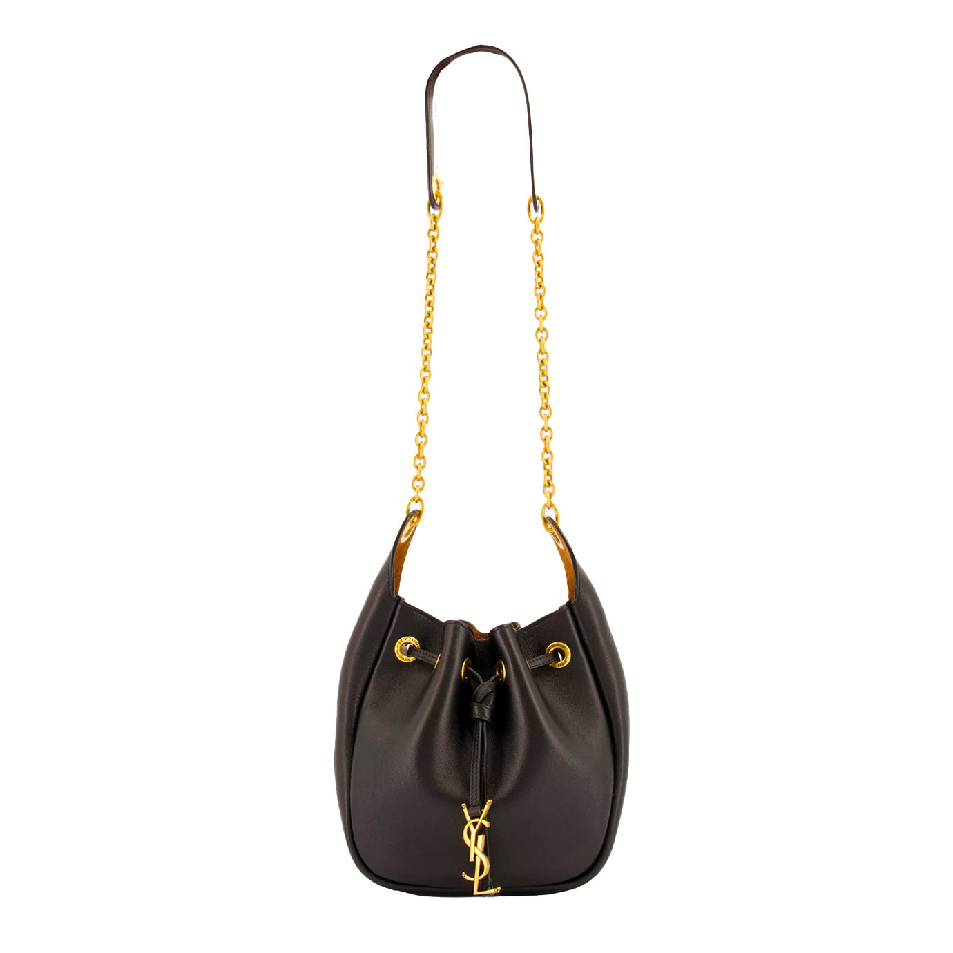 Visuel 1 : Collection Saint Laurent Bordeaux | Sac Supple Bucket en cuir marron| Parenthese Bordeaux