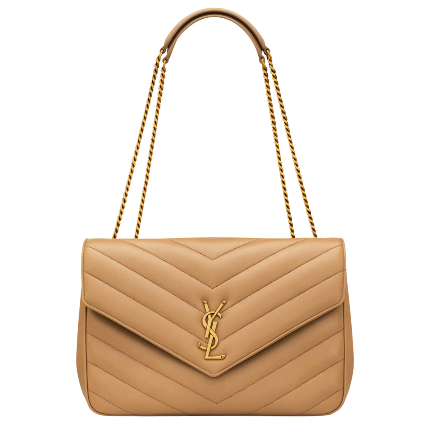 Visuel 2 : Saint Laurent Sac | Loulou large en cuir natural tan | Boutique Parenthese