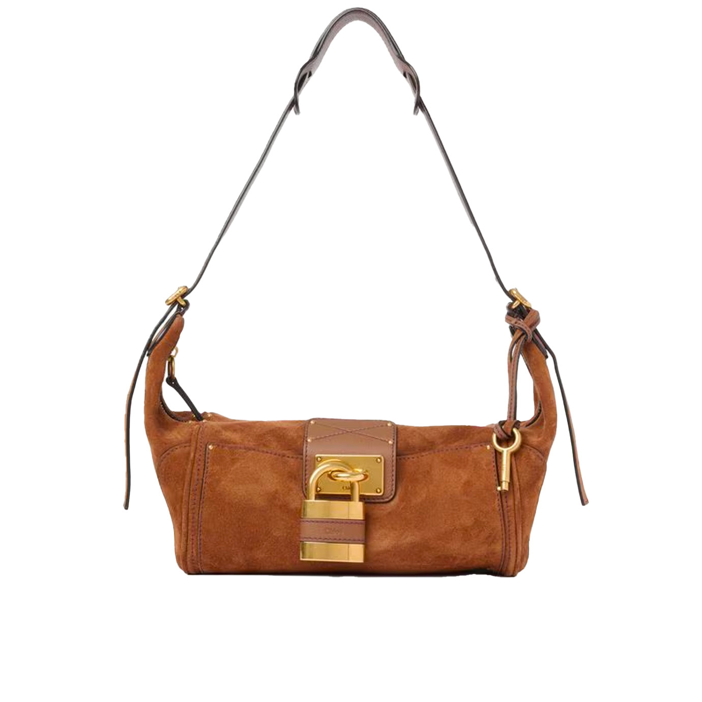 Visuel 1 : Chloé Sac Paddington Besace en veau velours vintage brown| Boutique de sacs de Luxe Parenthese