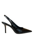 Visuel 1 : Jimmy Choo | Escarpin Love Slingback vernis croco noir| Boutique Parenthese Bordeaux