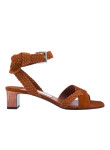 Visuel 1 : Jimmy Choo | Sandale Rori 45 en daim marron| Boutique Parenthese
