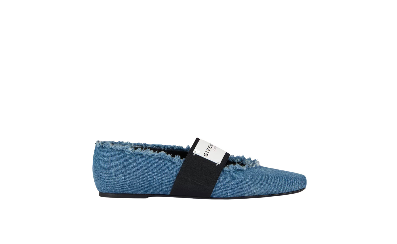 Visuel 1 : Collection Givenchy Bordeaux | Ballerine Sliced en denim| Boutique de luxe Bordeaux