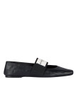 Visuel 1 : Collection Givenchy Bordeaux | Ballerine Sliced en cuir noir| Boutique de luxe Bordeaux