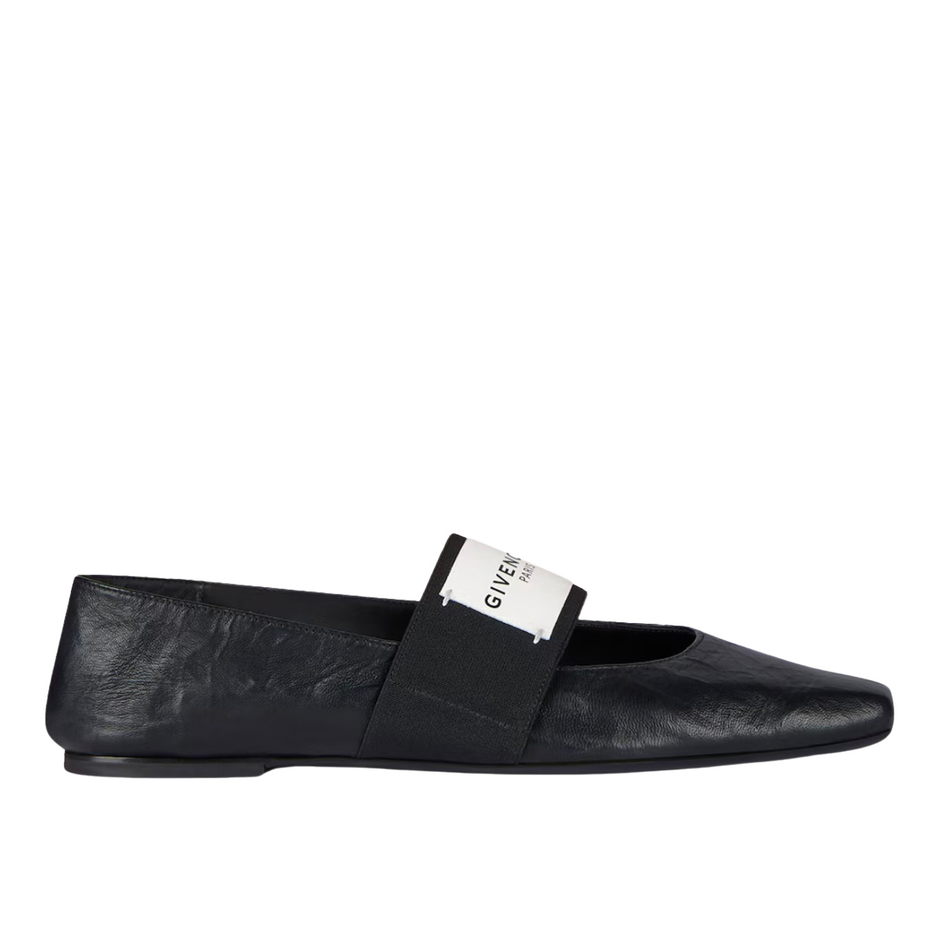 Visuel 1 : Collection Givenchy Bordeaux | Ballerine Sliced en cuir noir| Boutique de luxe Bordeaux