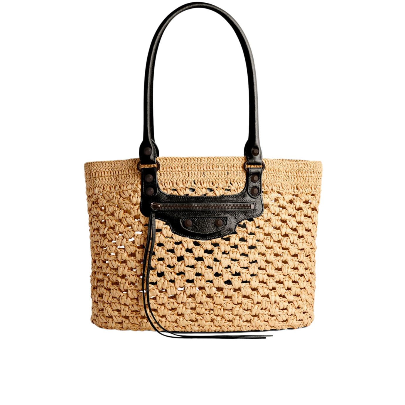 Visuel 1 : Collection Balenciaga Bordeaux | Panier le city medium raphia et noir | Sac de Luxe Parenthese Bordeaux